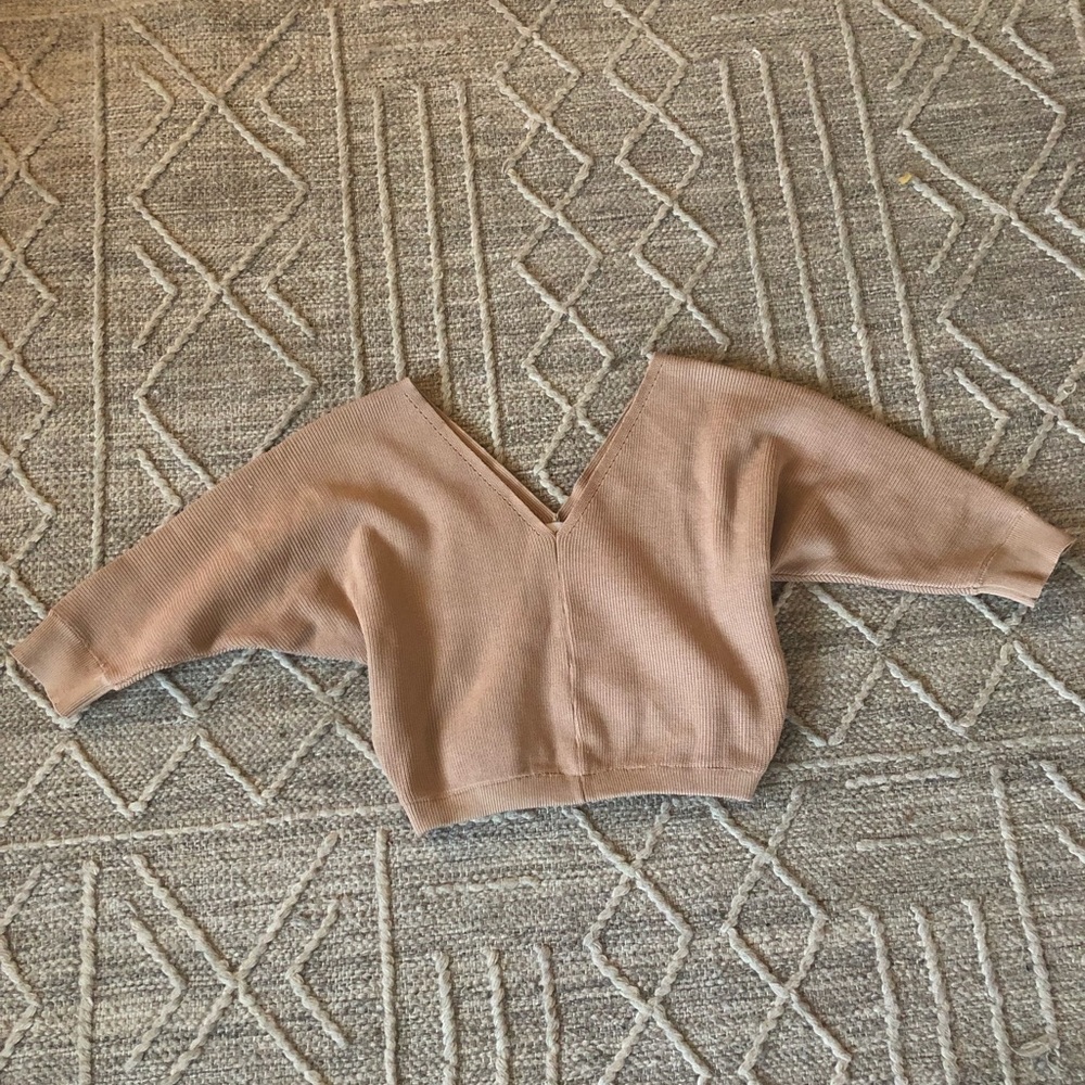 Rose cream crop sweater